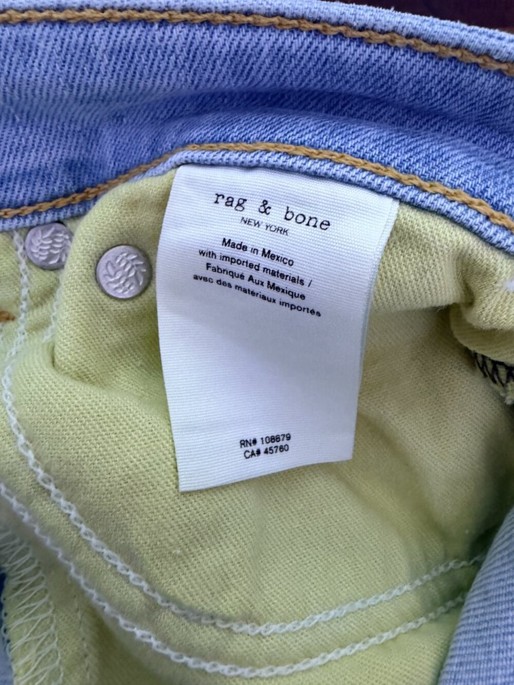 Rag & Bone Nina High Rise Skinny Jeans Light Wash Paeonia Stretch Size 25 - Picture 10 of 12